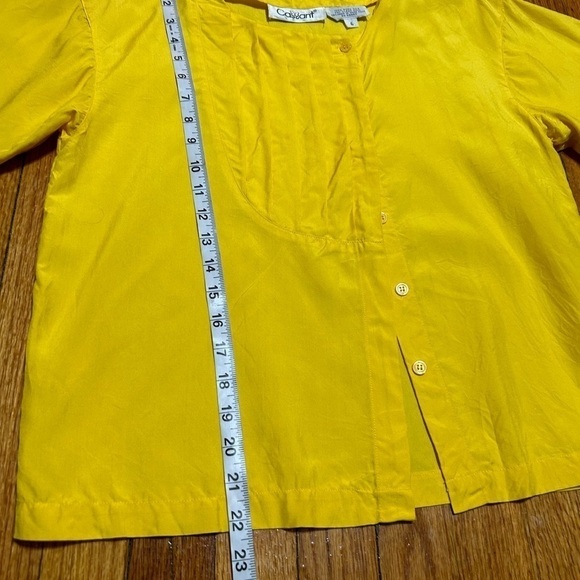 Vintage 90s Boxy Button With Pleated Front Shirt Cassant Size 6  Pure Silk - Picture 6 of 9